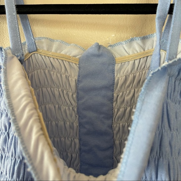 Japanese Blue Maxi Dress with Lace Detail - Picture 8 of 8